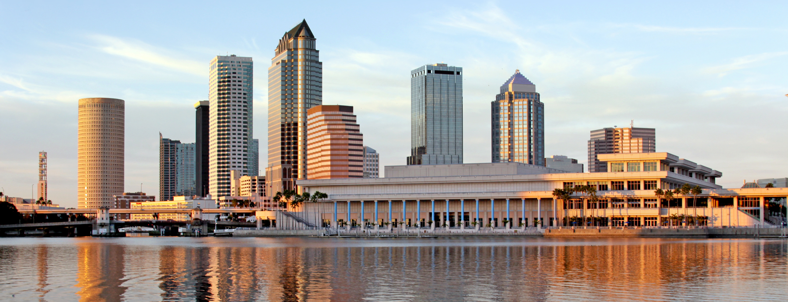 Tampa Skyline - Panoramatic view on modern skyscrapes in business downtown
